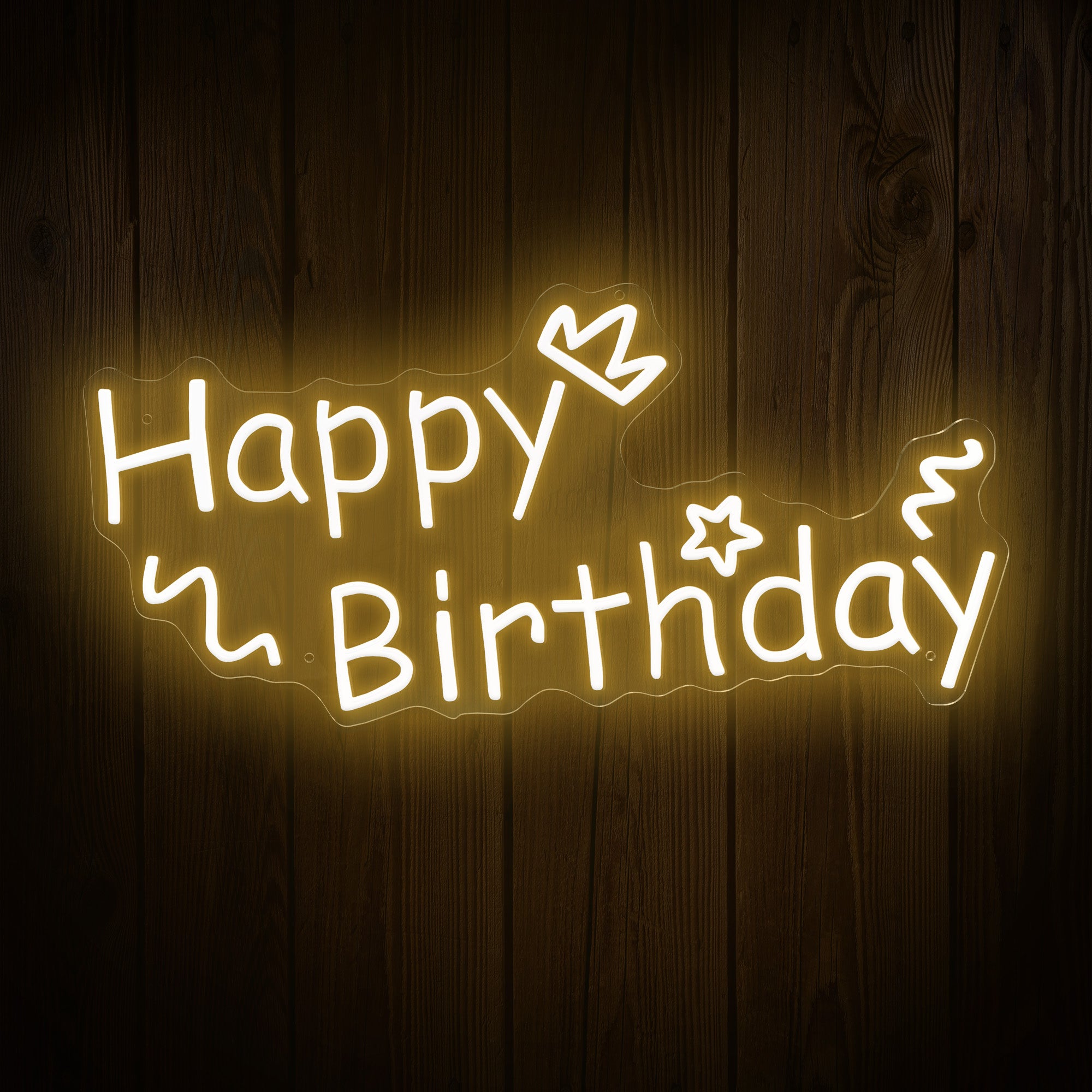 "Happy Birthday" Decorative Words Neon Sign