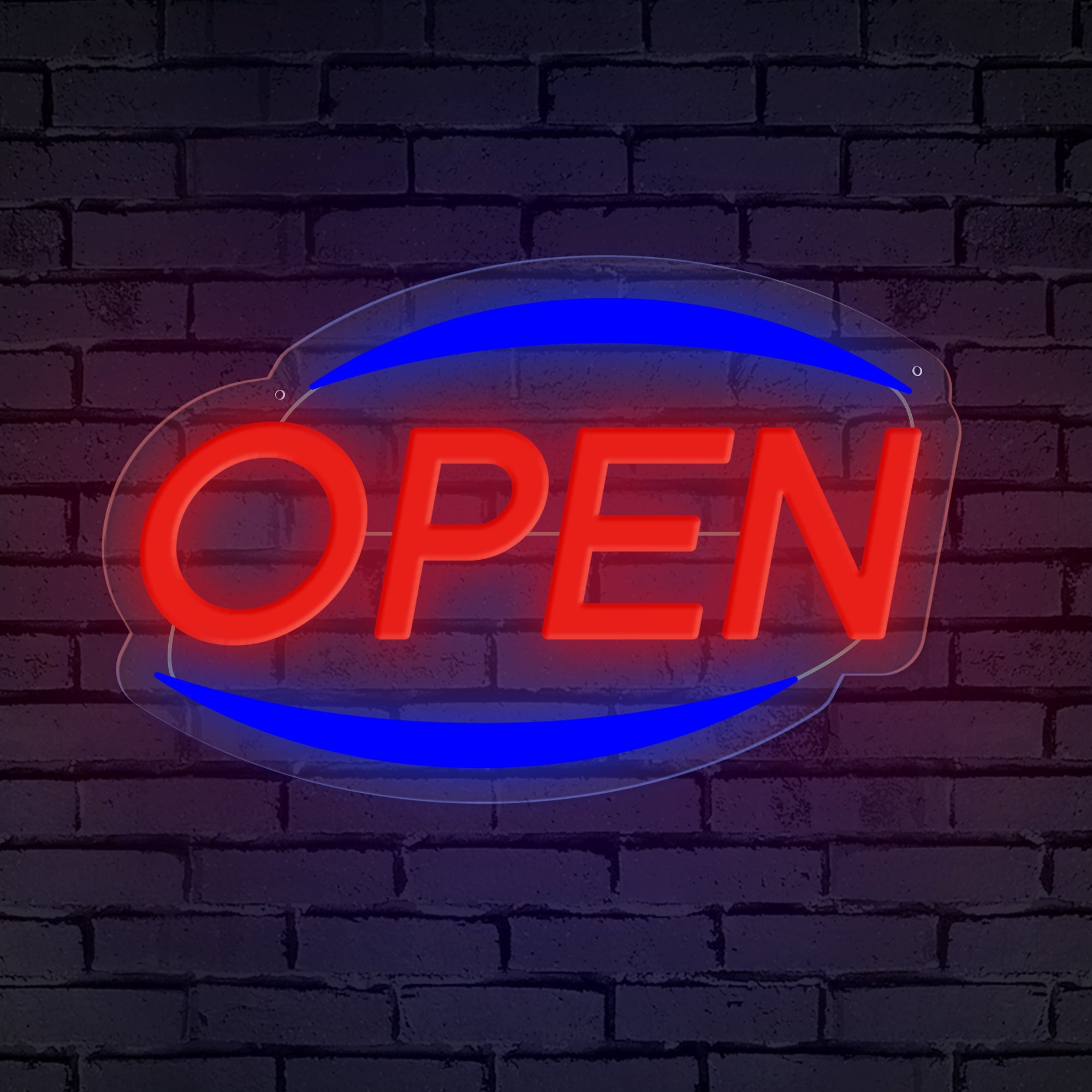 Oval Neon "Open" Sign