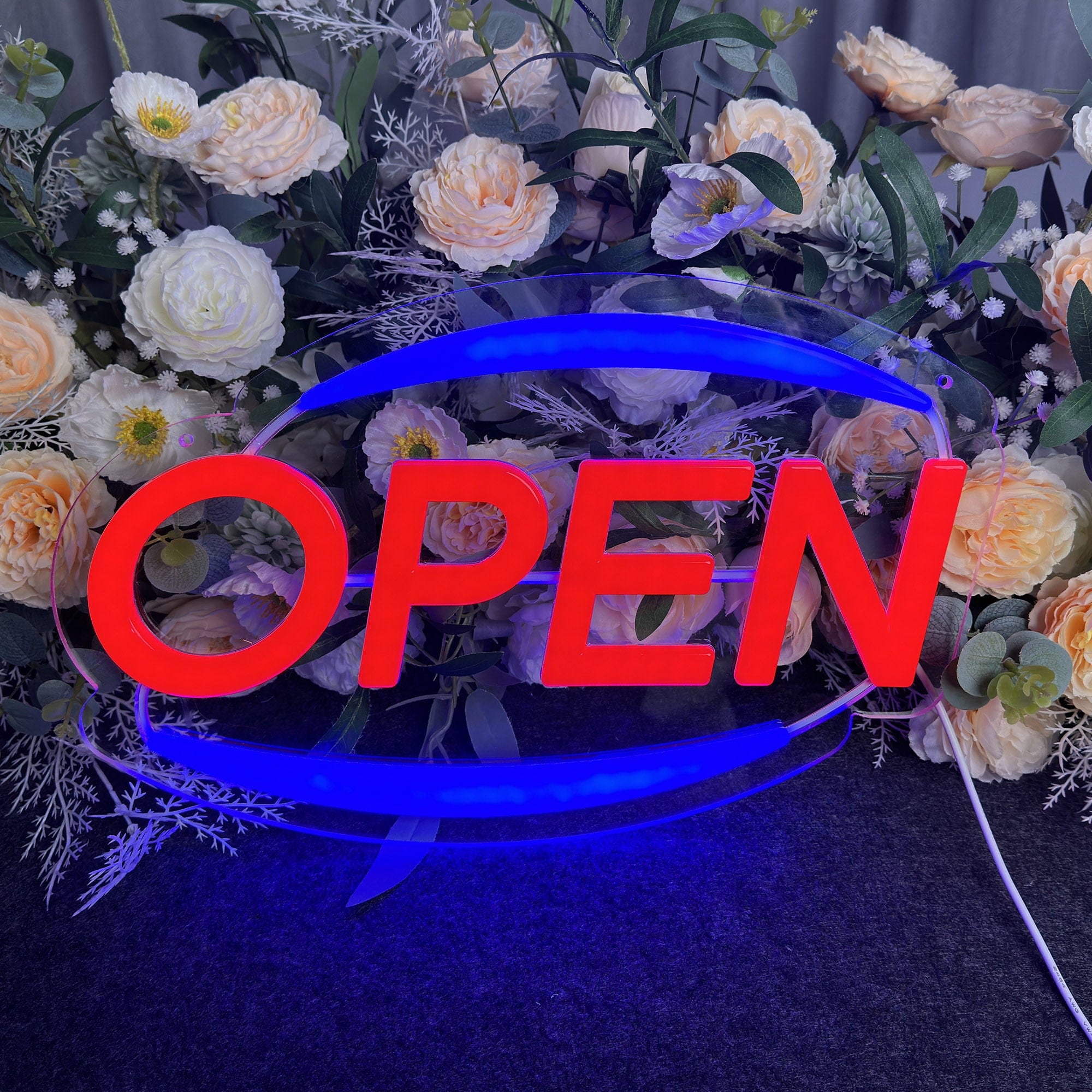 Oval Neon "Open" Sign for Business