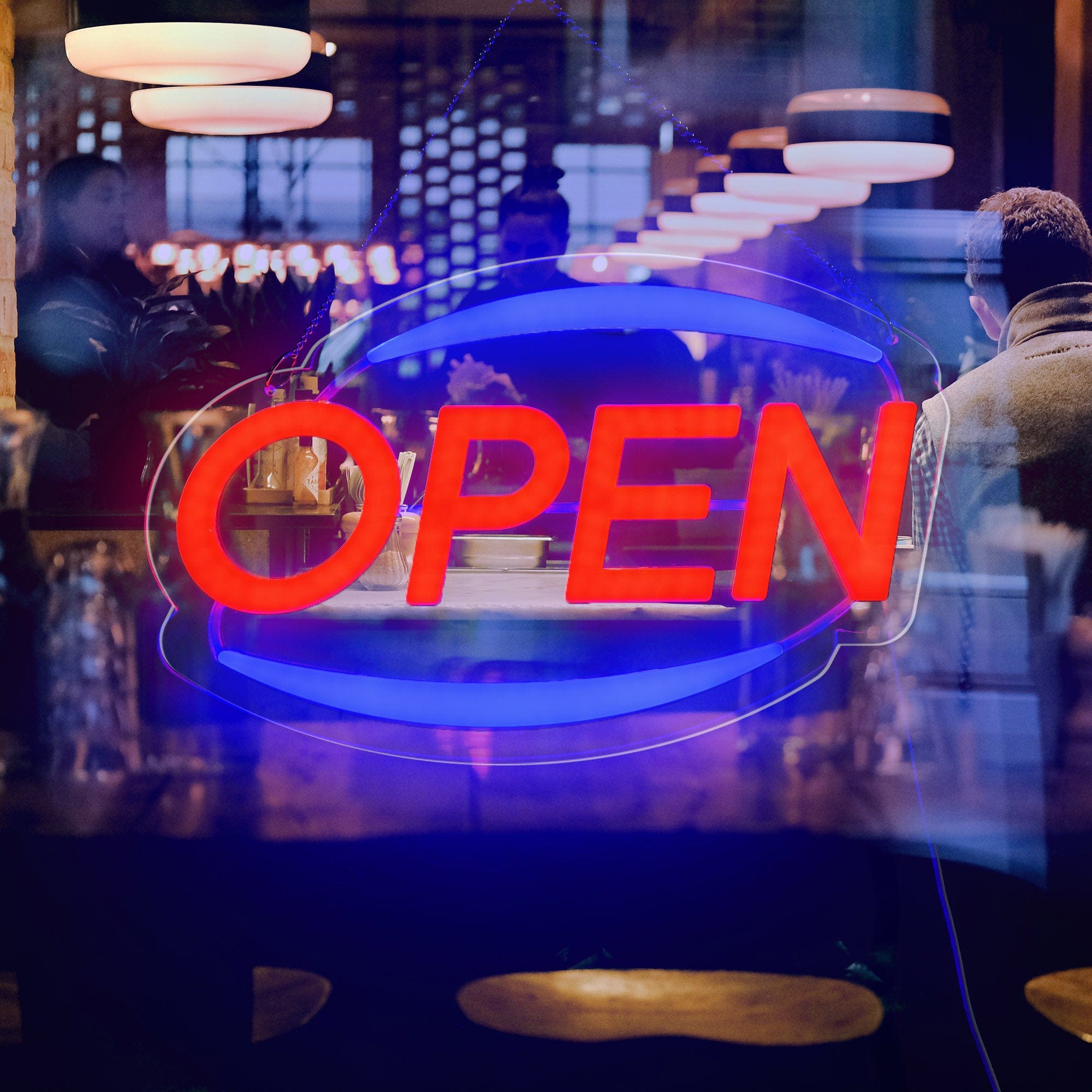 Oval Neon "Open" Sign for Business