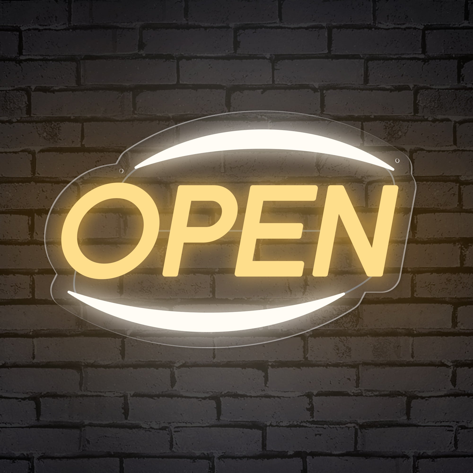 Oval Neon "Open" Sign