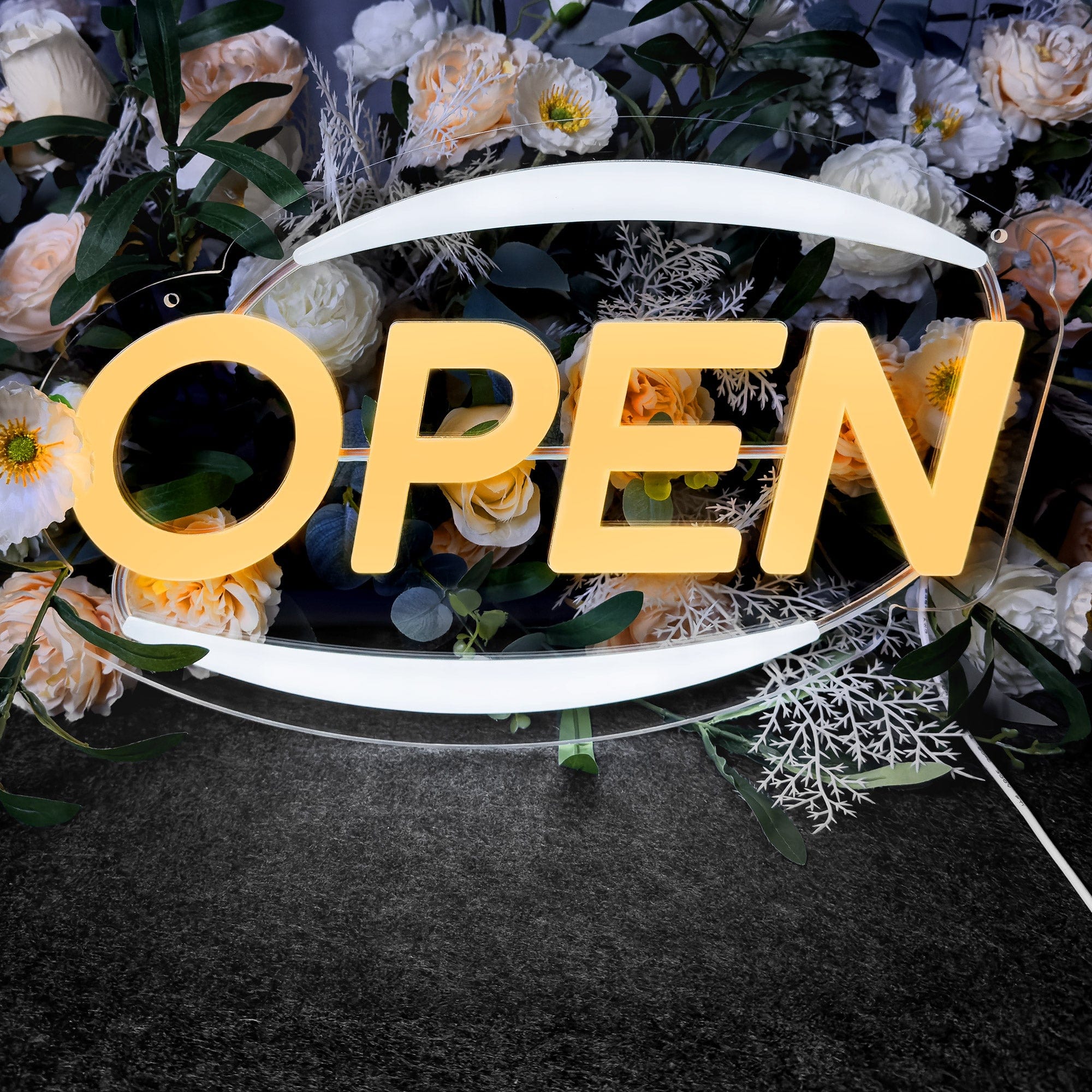 Oval Neon "Open" Sign for Business