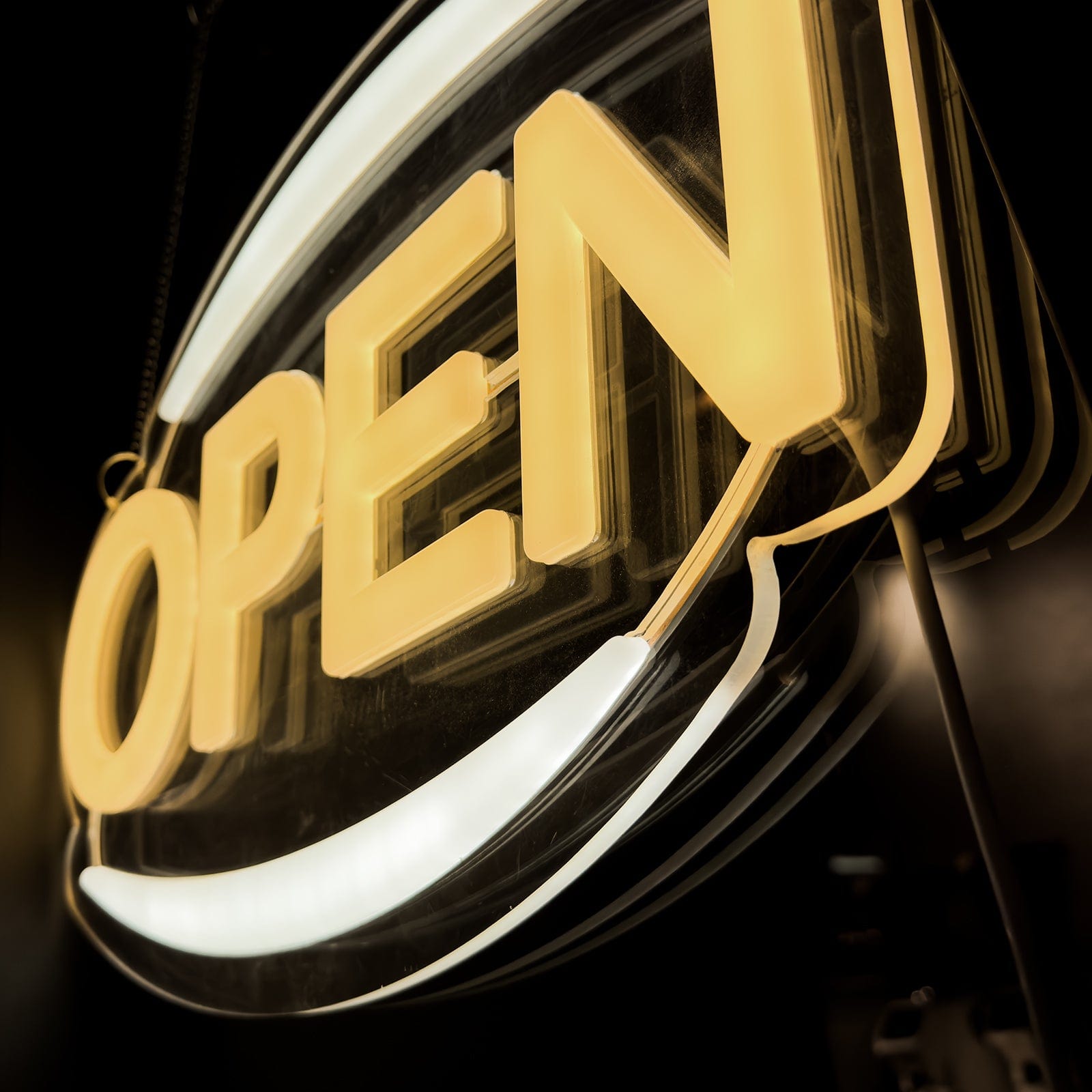 Oval Neon "Open" Sign