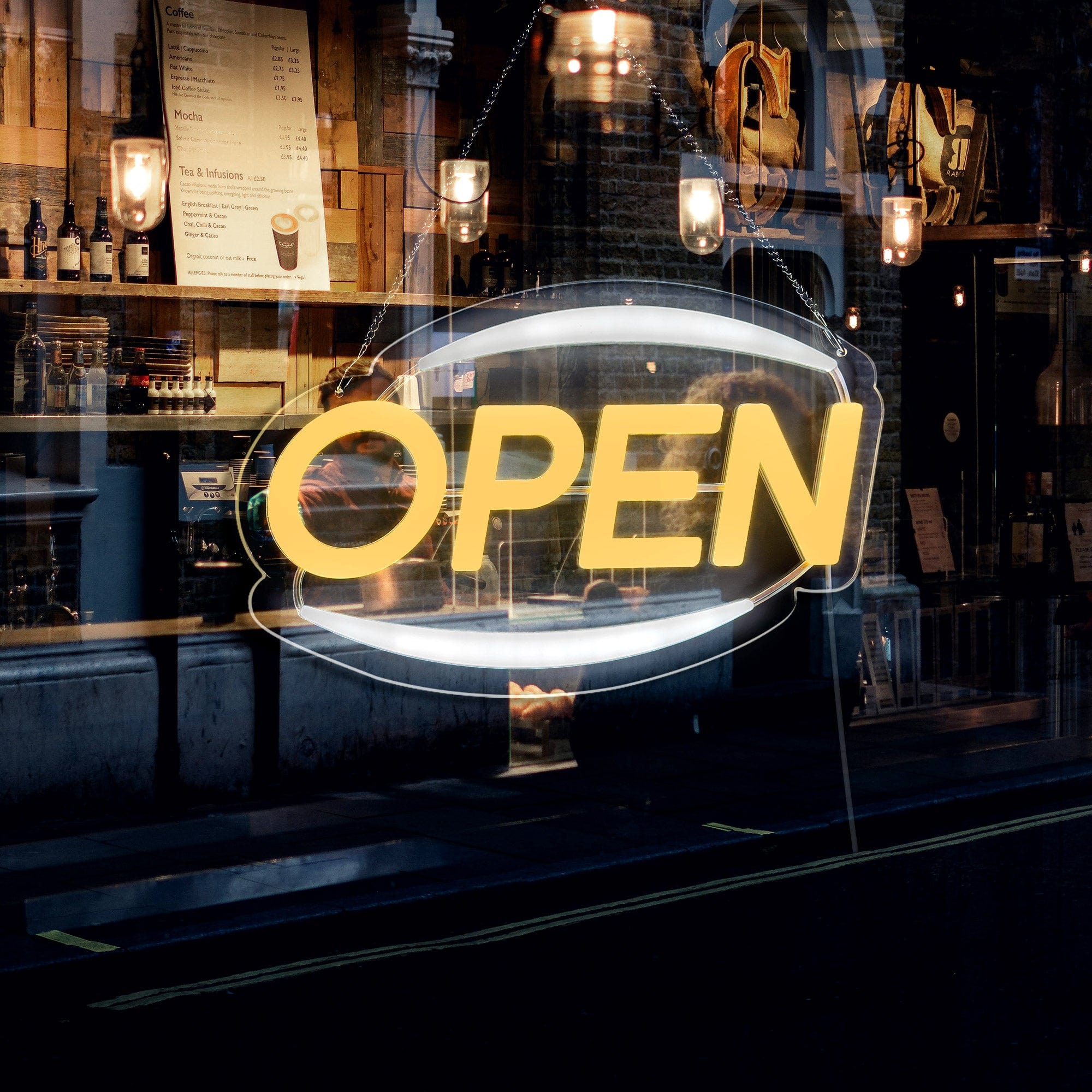 Oval Neon "Open" Sign for Business