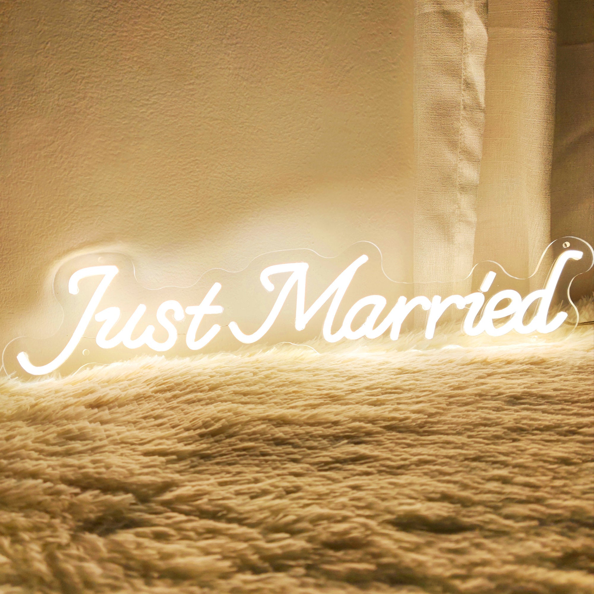 "Just Married" Words Neon Sign