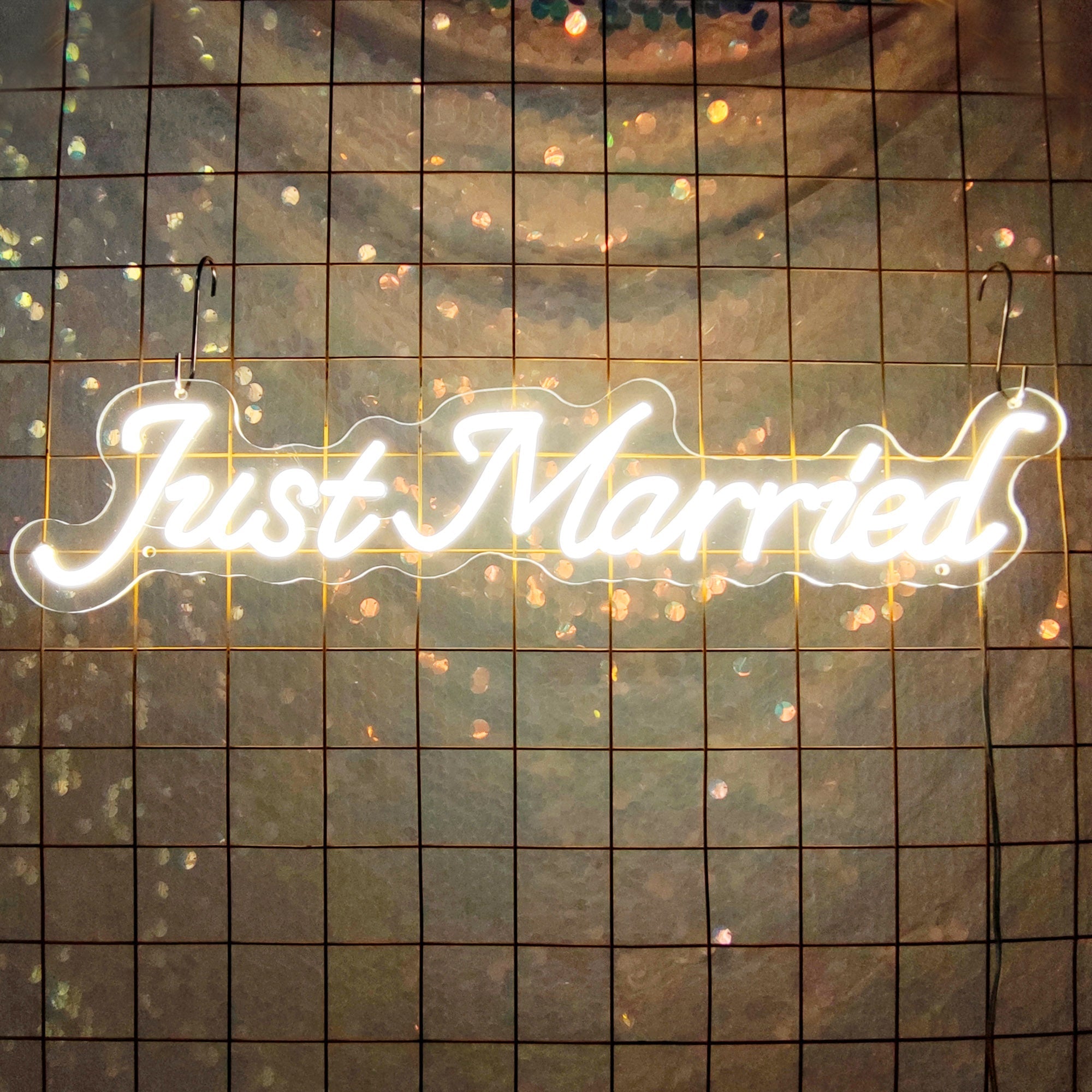 "Just Married" Words Neon Sign