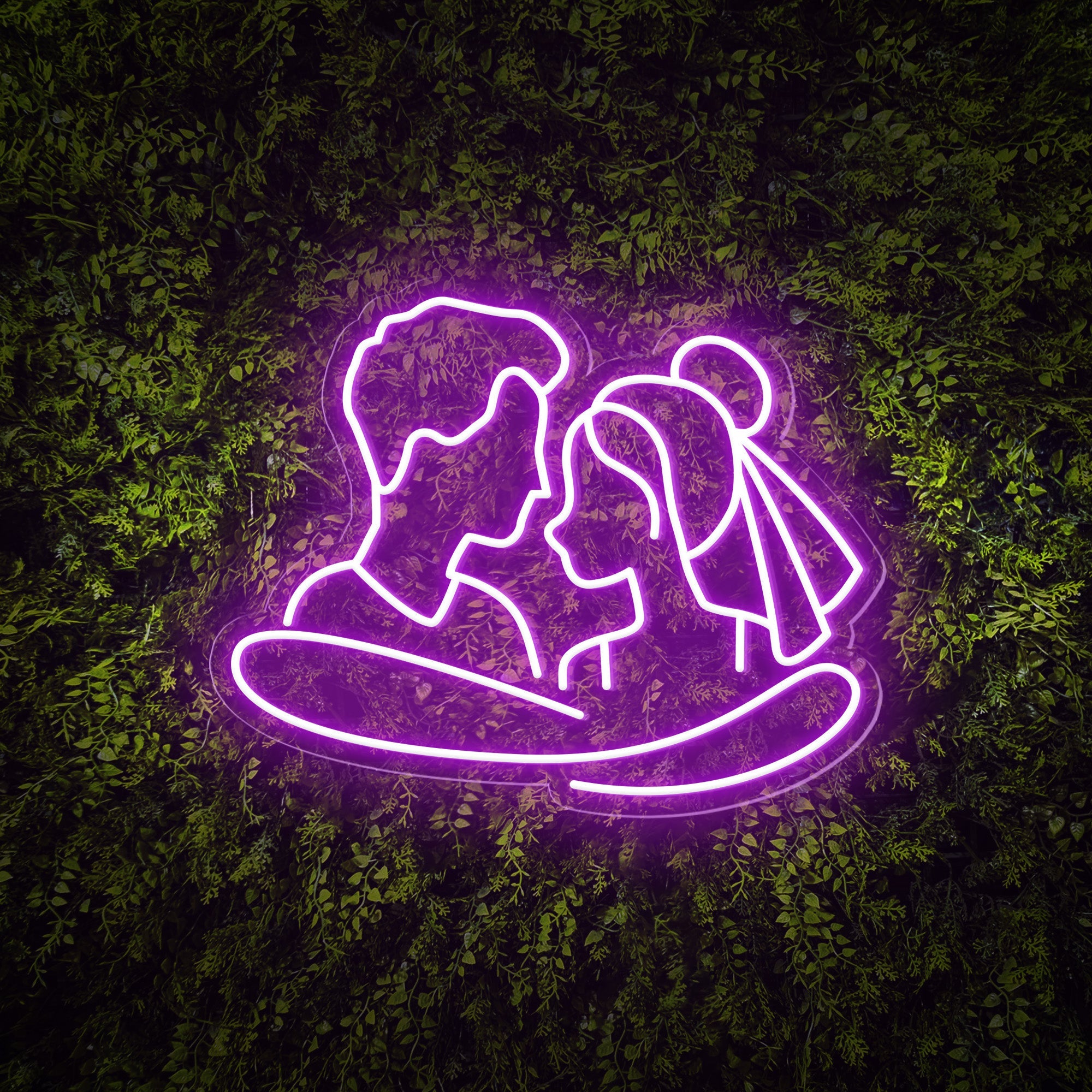 Cuddling Couple Shape Neon Sign