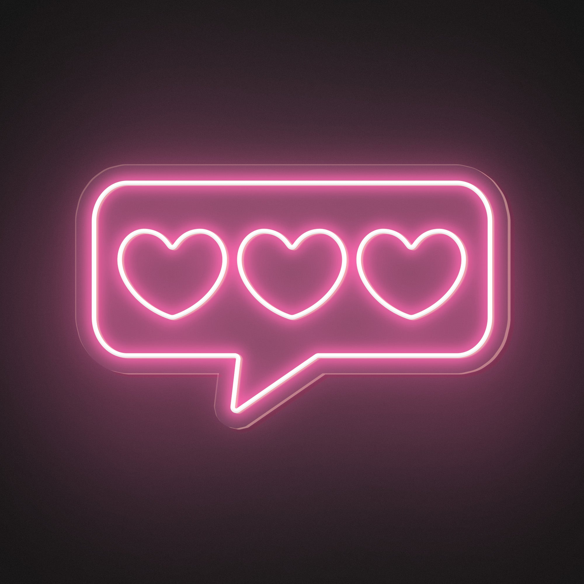 Speech Bubble Hearts Neon Sign