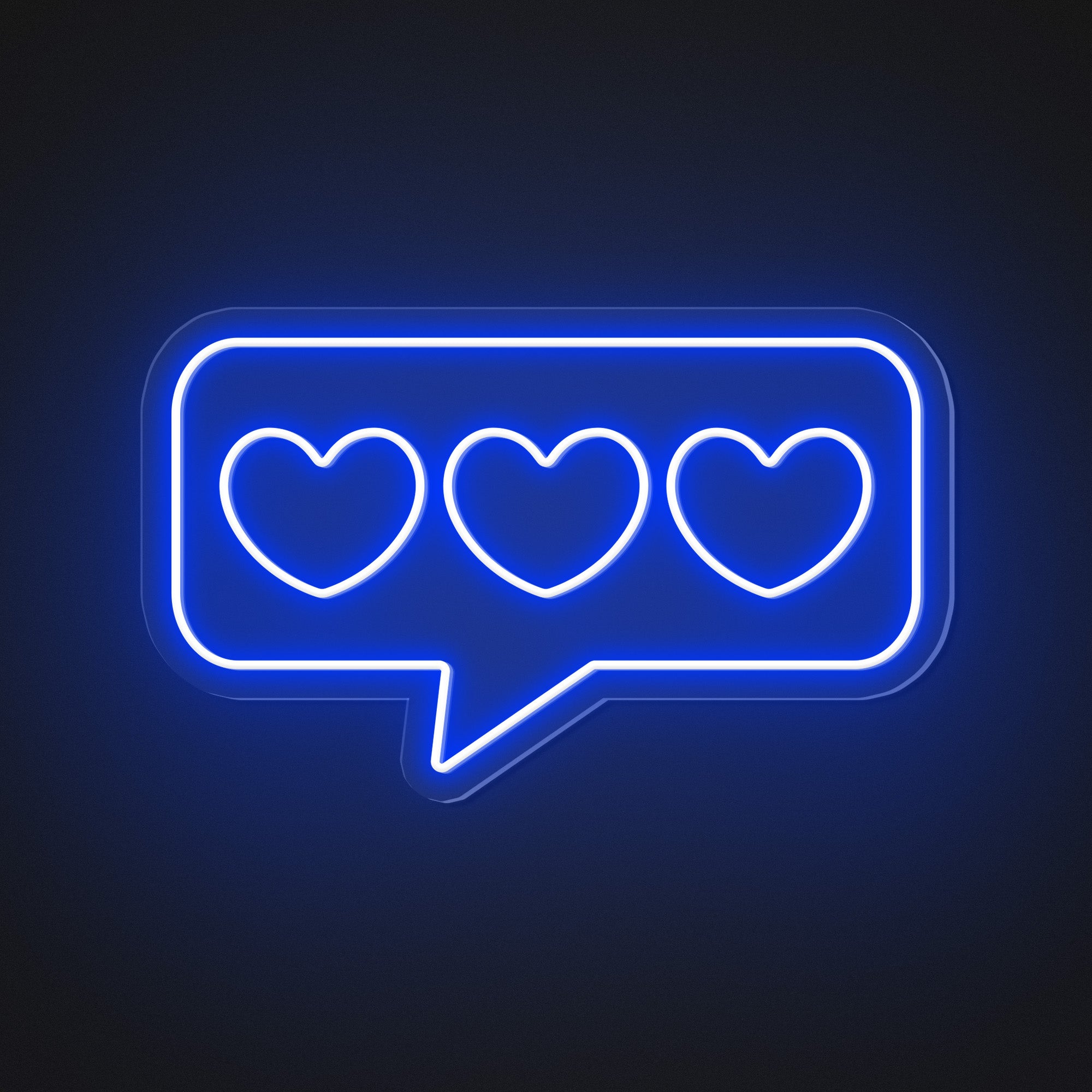 Speech Bubble Hearts Neon Sign