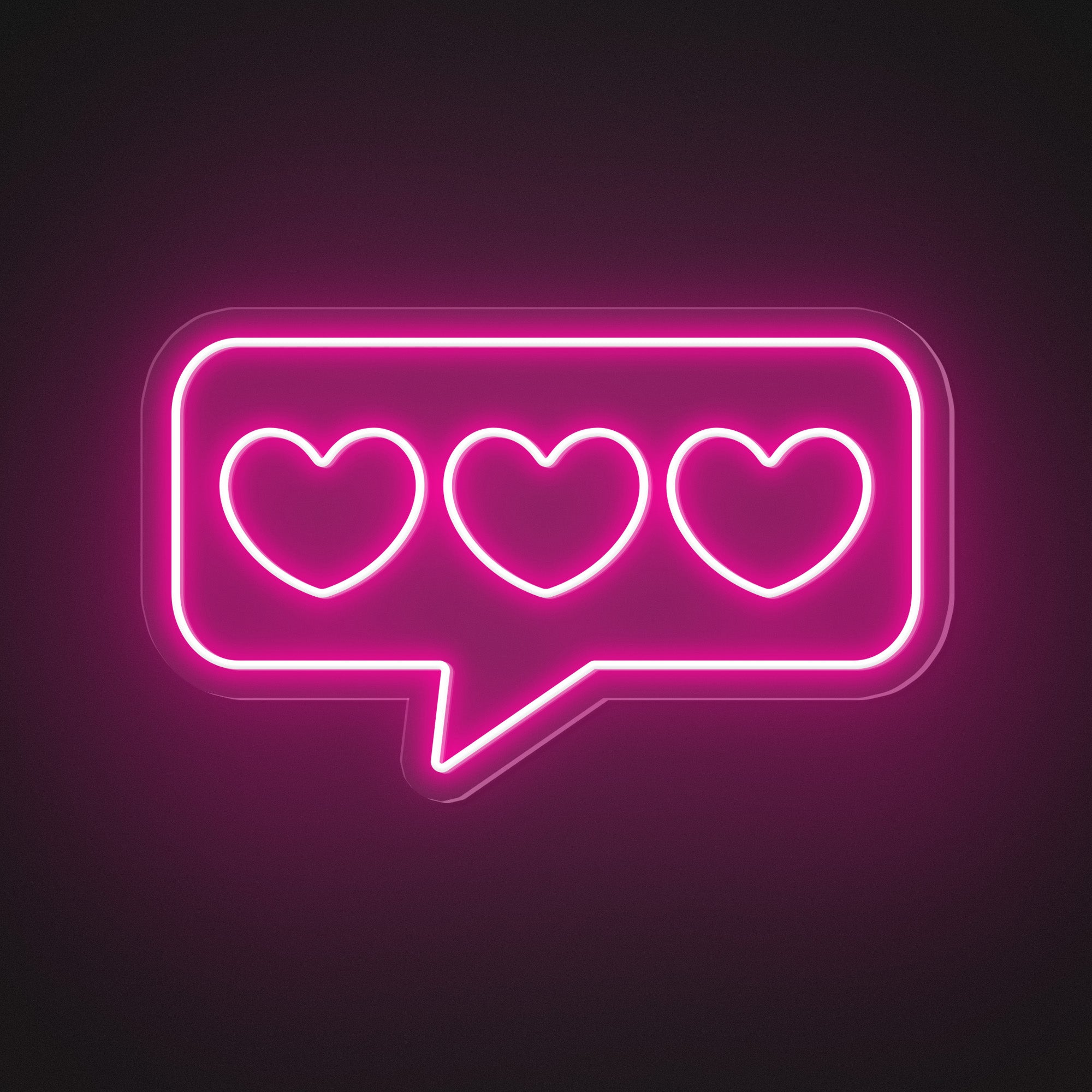 Speech Bubble Hearts Neon Sign