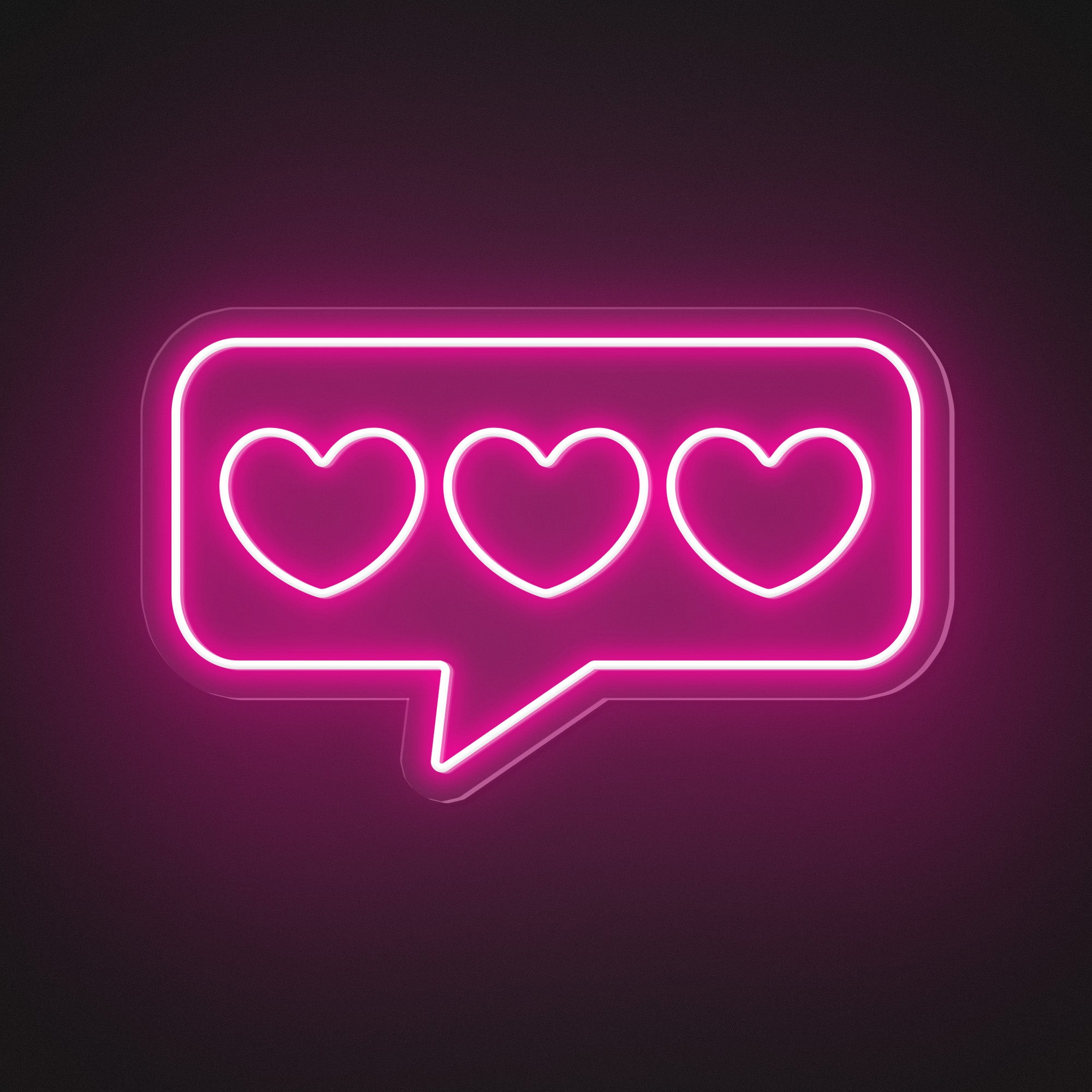 Speech Bubble Hearts Neon Sign