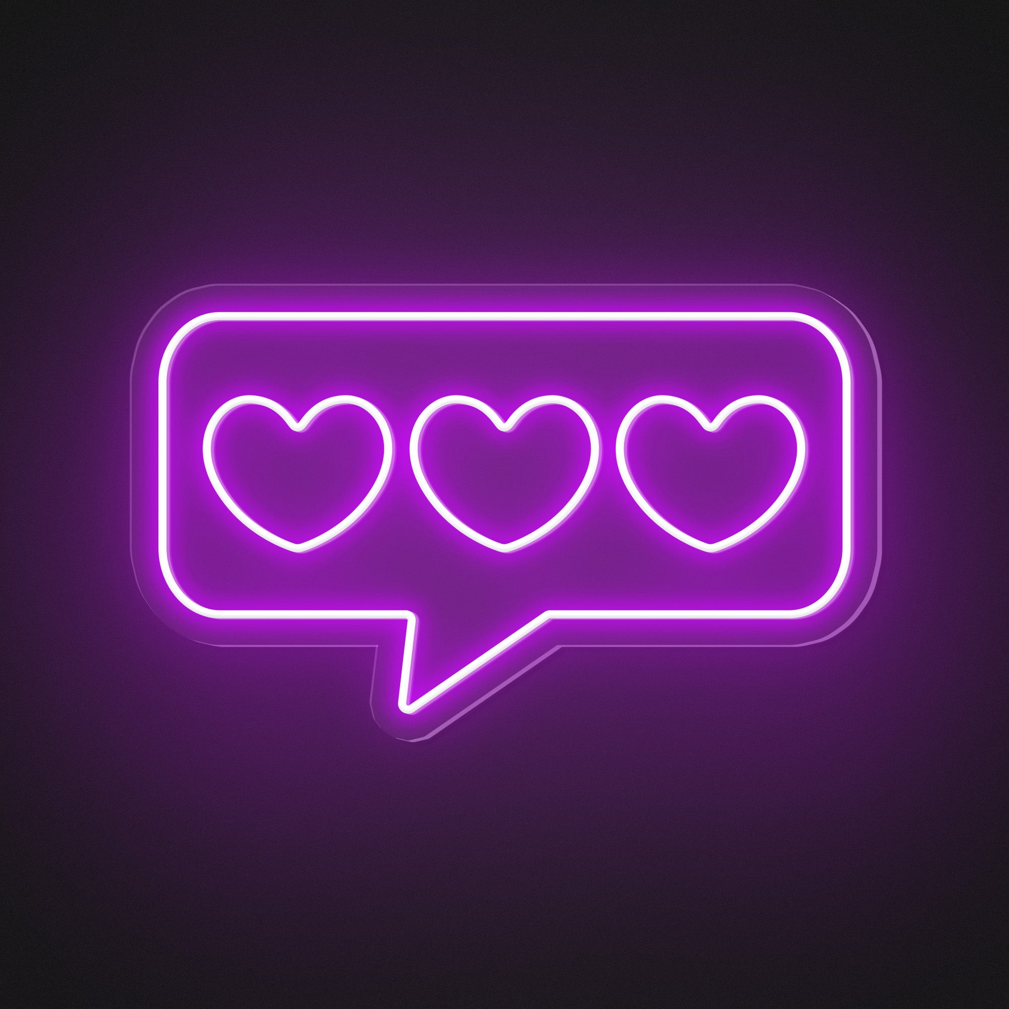 Speech Bubble Hearts Neon Sign