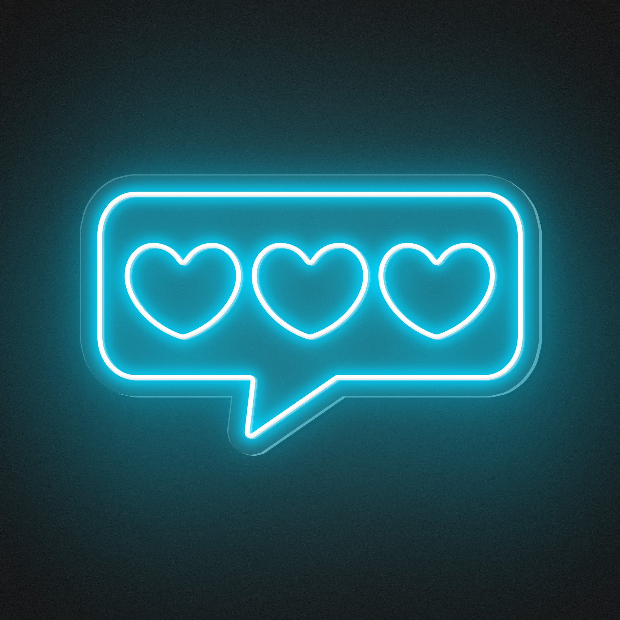 Speech Bubble Hearts Neon Sign