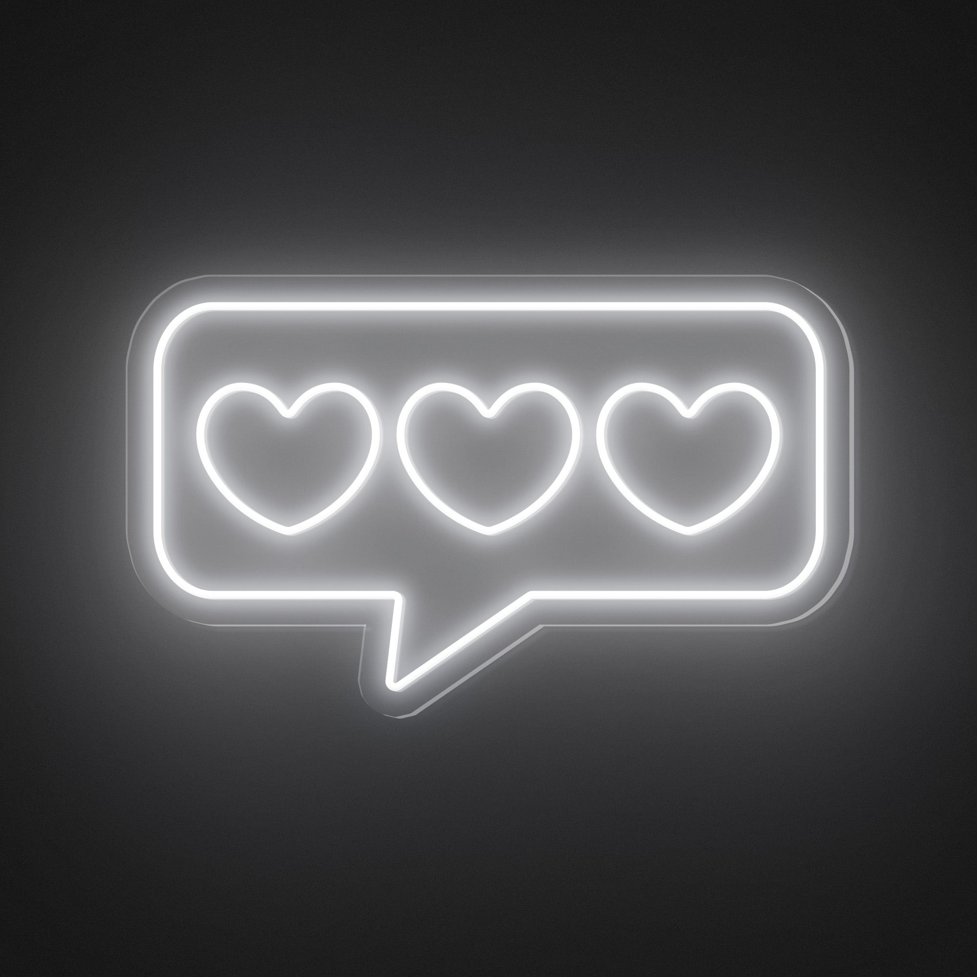 Speech Bubble Hearts Neon Sign