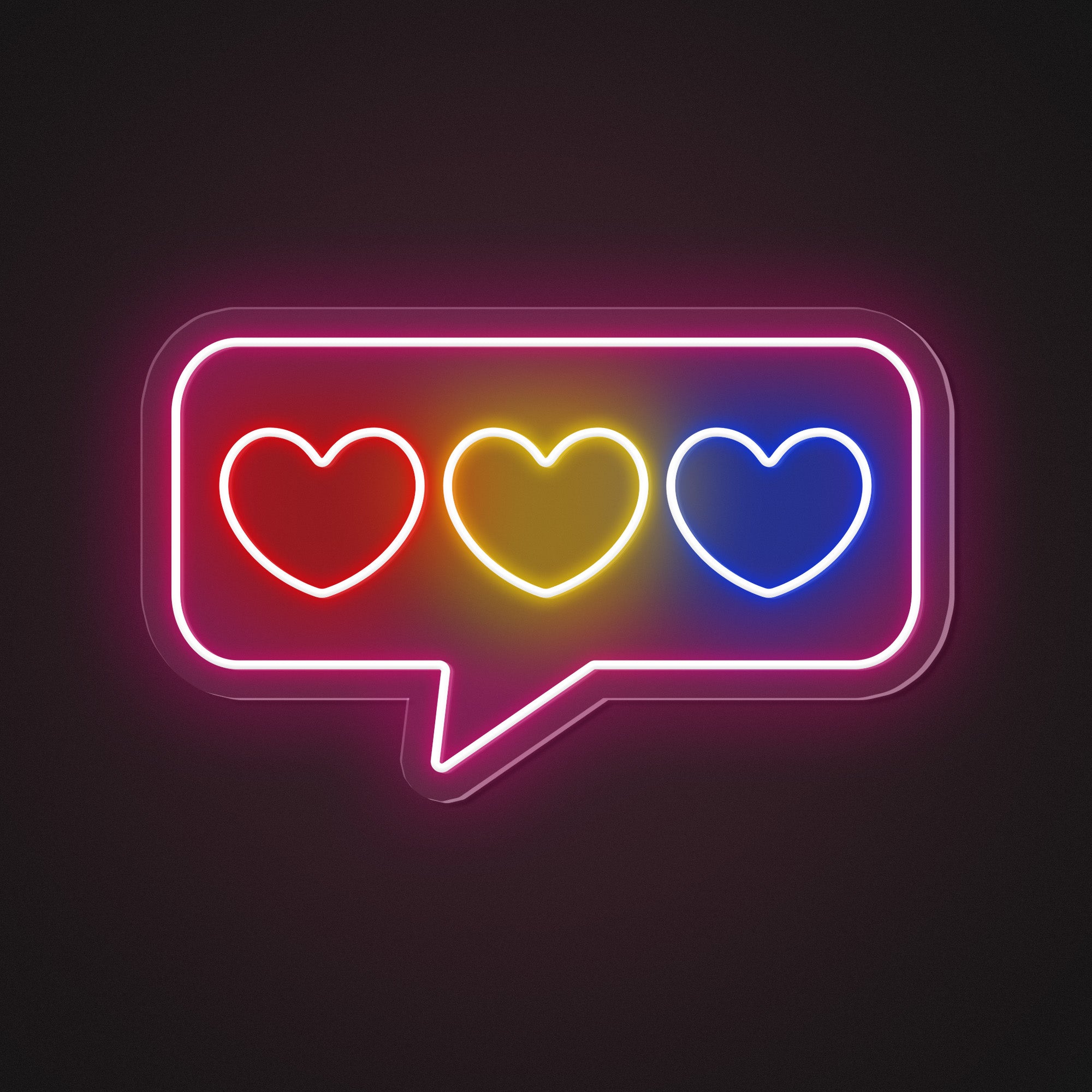 Speech Bubble Hearts Neon Sign