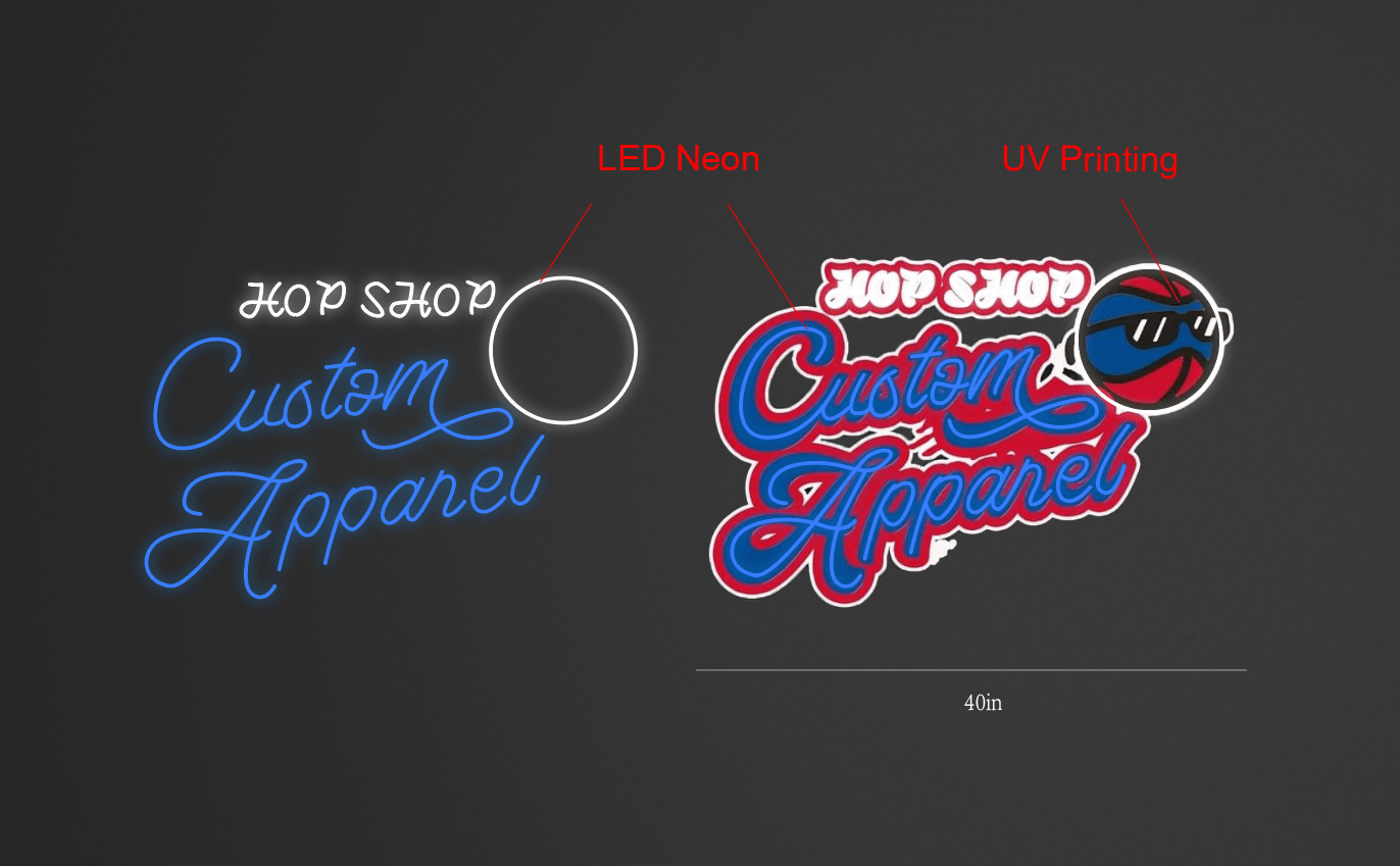 40Inch wide x 27Inch tall customized led neon sign inquiry