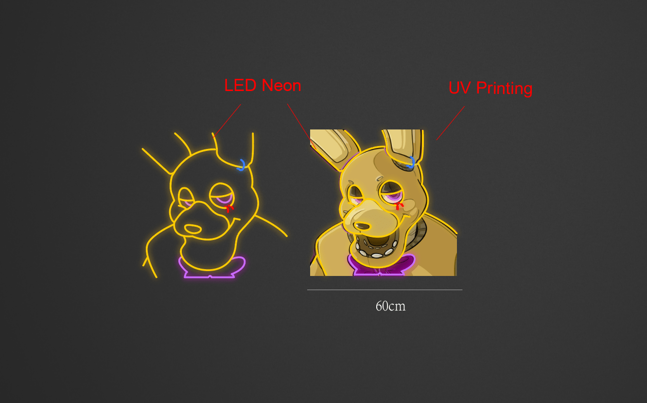 60cm wide x 60cm tall customized led neon sign inquiry