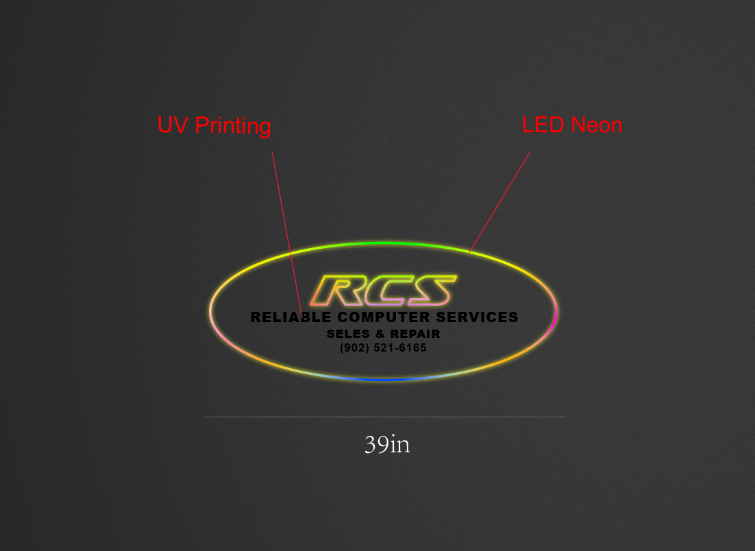 39Inch wide x 16Inch tall customized led neon sign inquiry