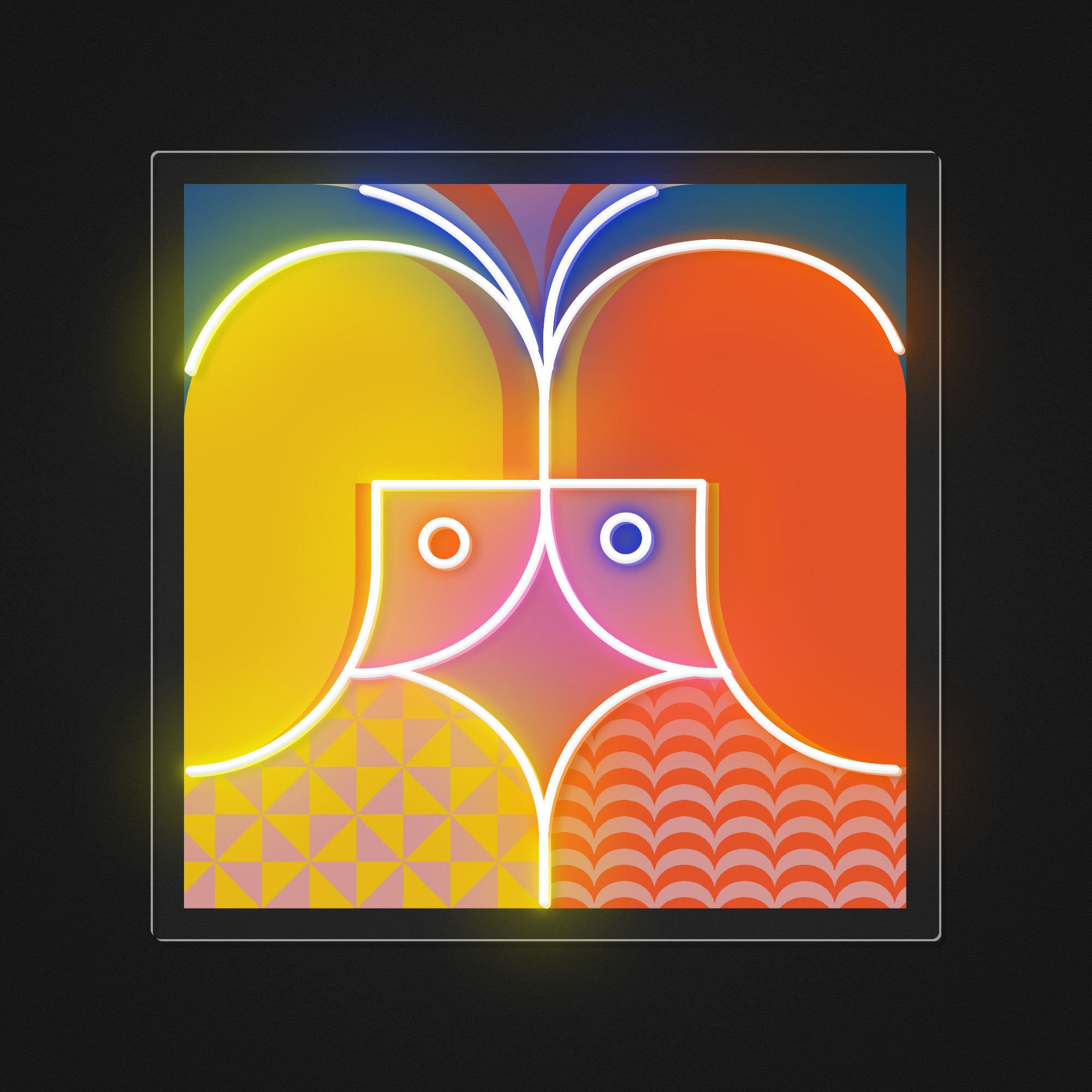 Colorful Girls Geometric Art LED Neon Sign