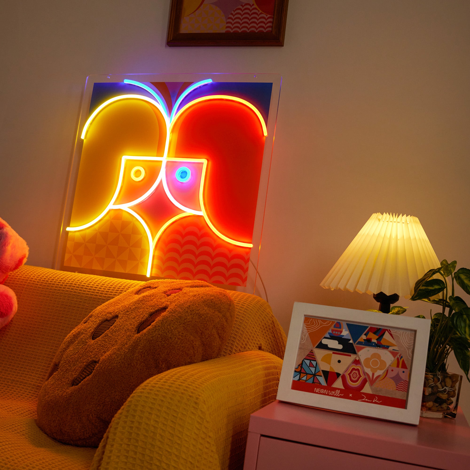 Colorful Girls Geometric Art LED Neon Sign
