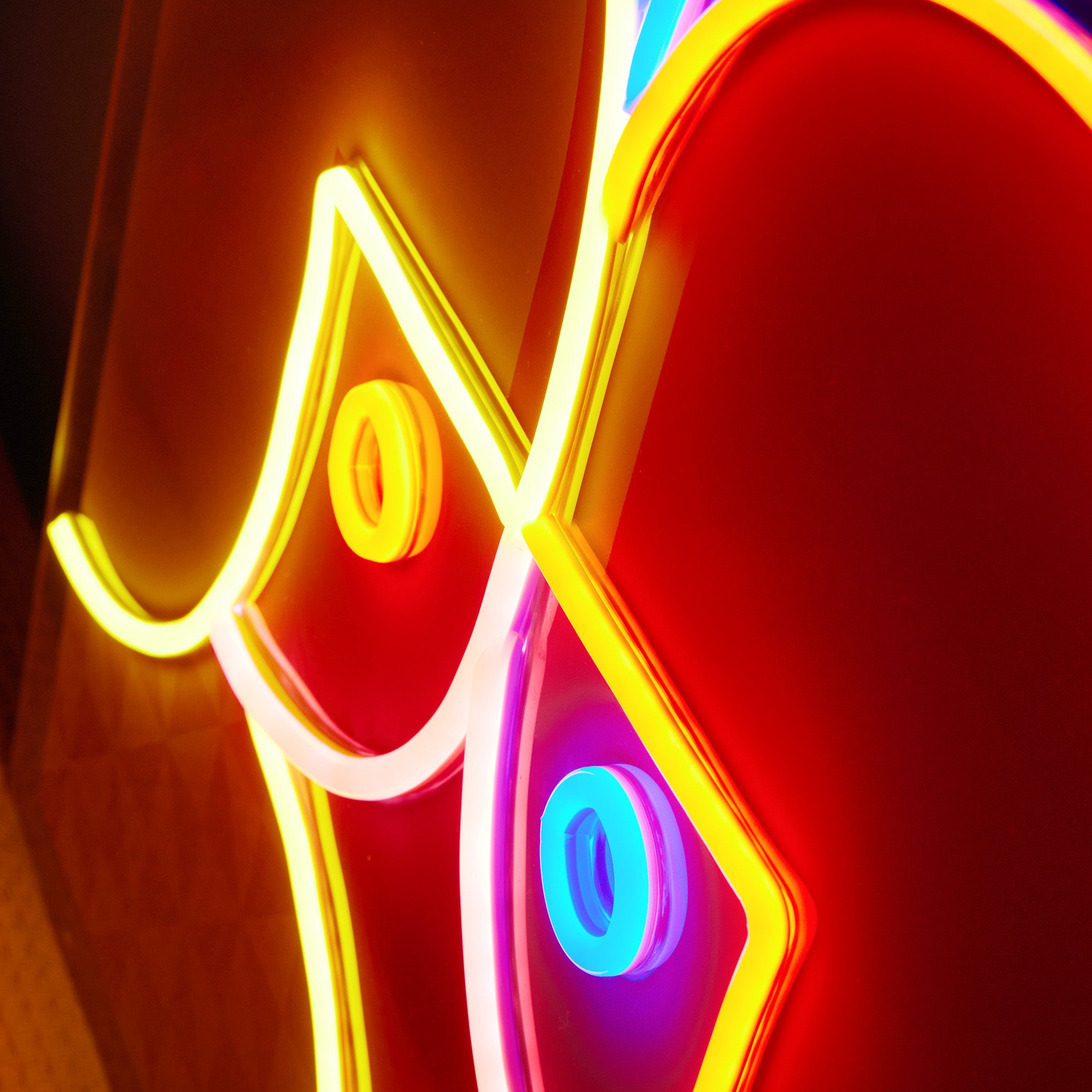 Colorful Girls Geometric Art LED Neon Sign