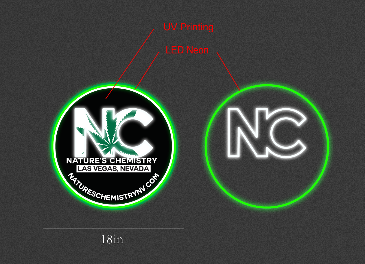 18inch wide x 18inch tall customized led neon sign inquiry