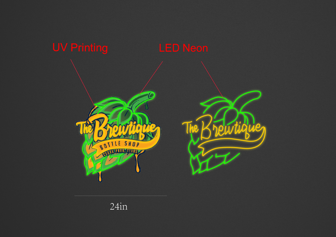 24Inch wide x 25Inch tall customized led neon sign inquiry