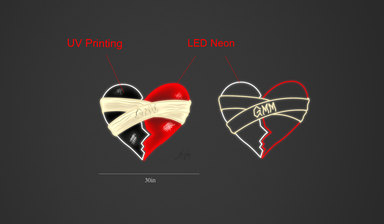 30inch wide x 26inch tall customized led neon sign inquiry