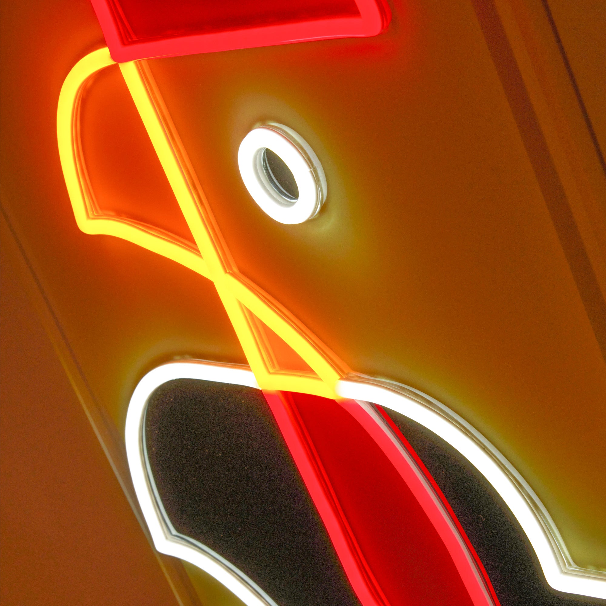 Girl and Rooster Geometric Art LED Neon Sign