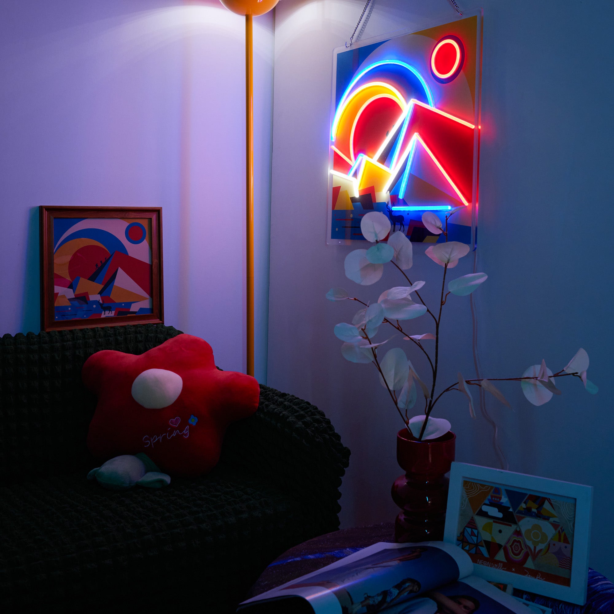 Outdoor Adventure Geometric Art LED Neon Sign