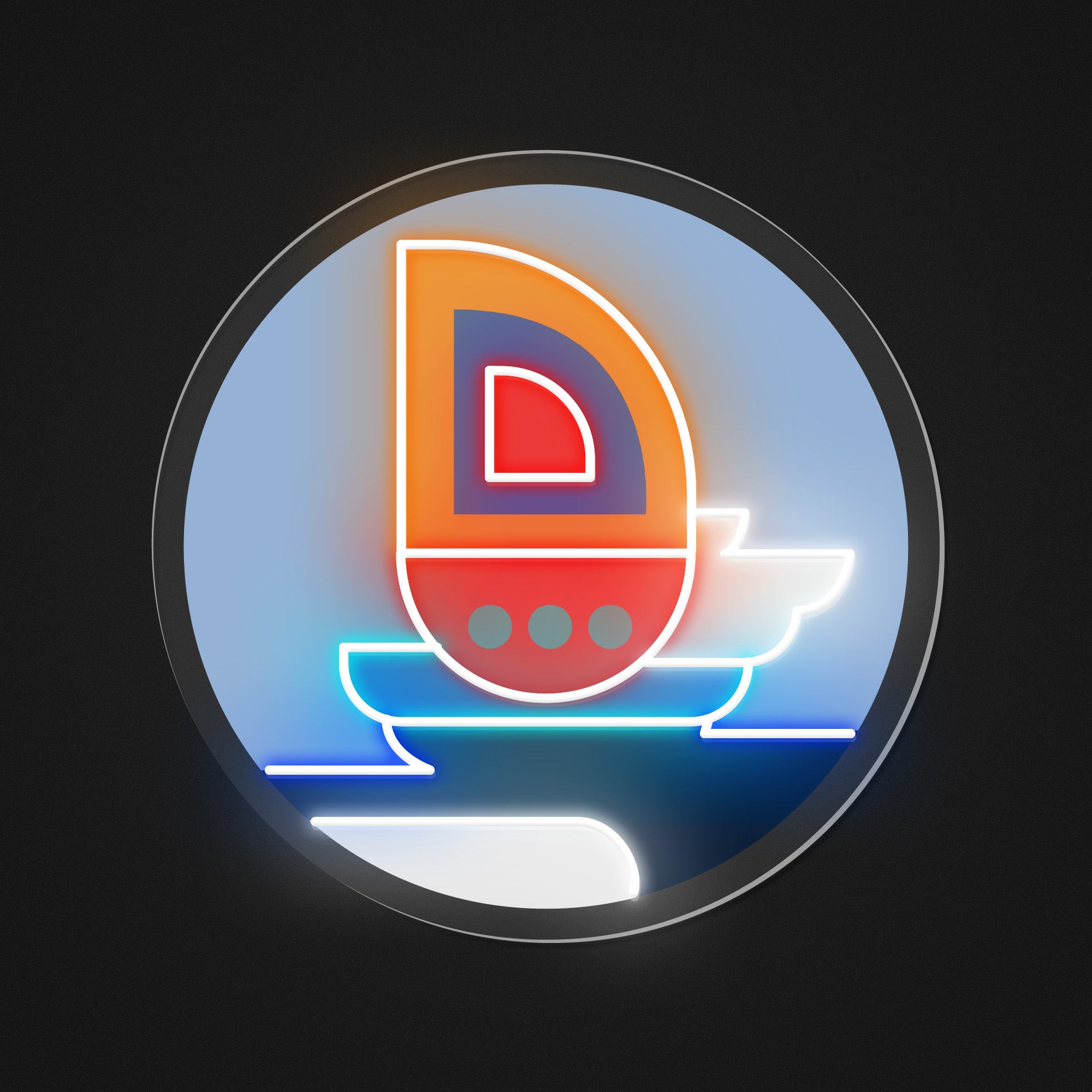 Sailboat and Sea Voyage Geometric Art LED Neon Sign