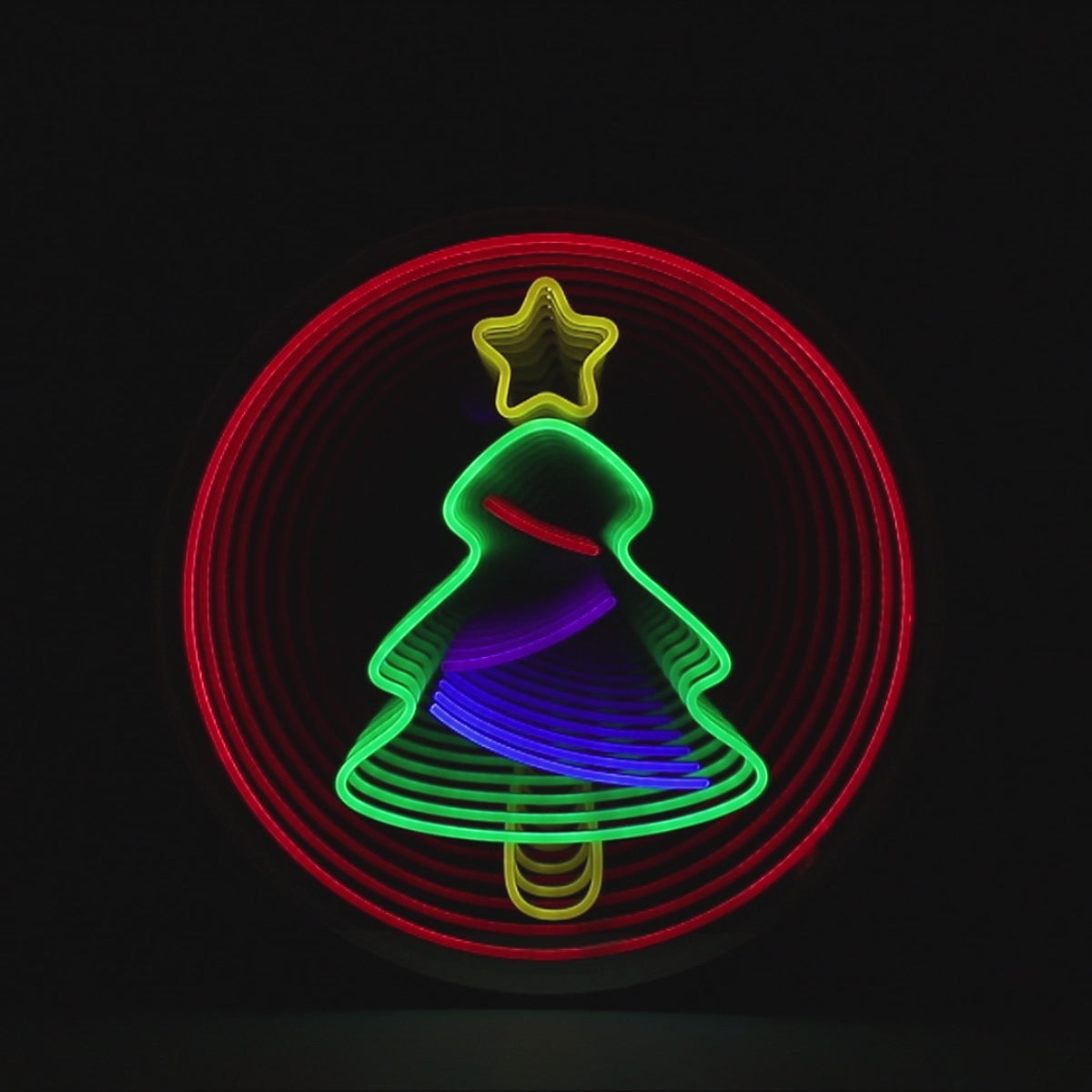 Christmas Tree Star Infinity Mirror LED Sign