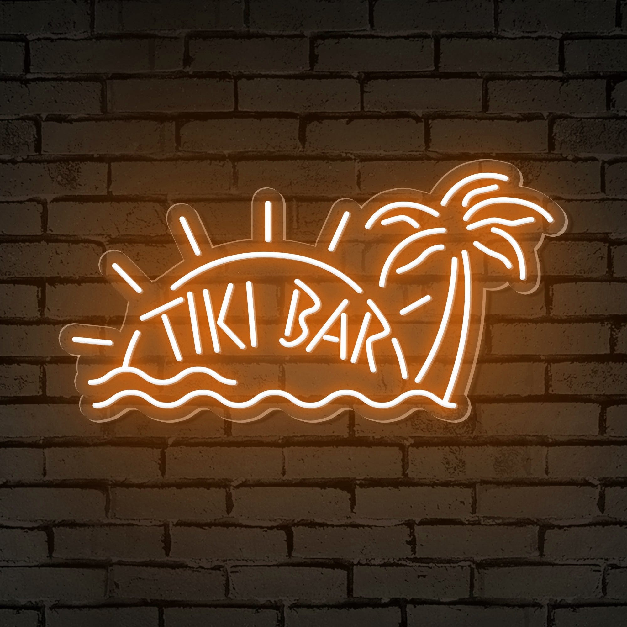 "TIKI BAR" Words Beach Theme Neon Sign