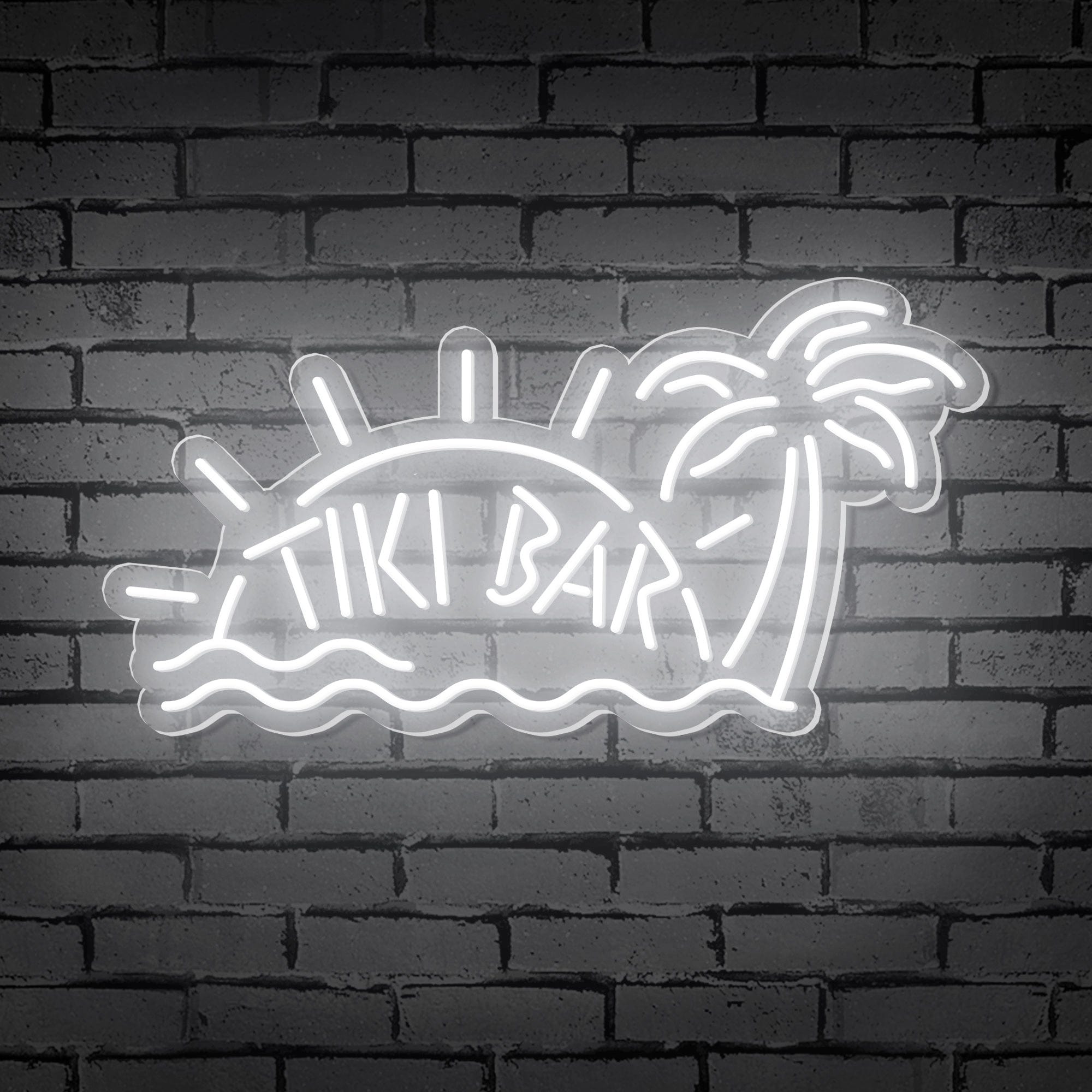 "TIKI BAR" Words Beach Theme Neon Sign