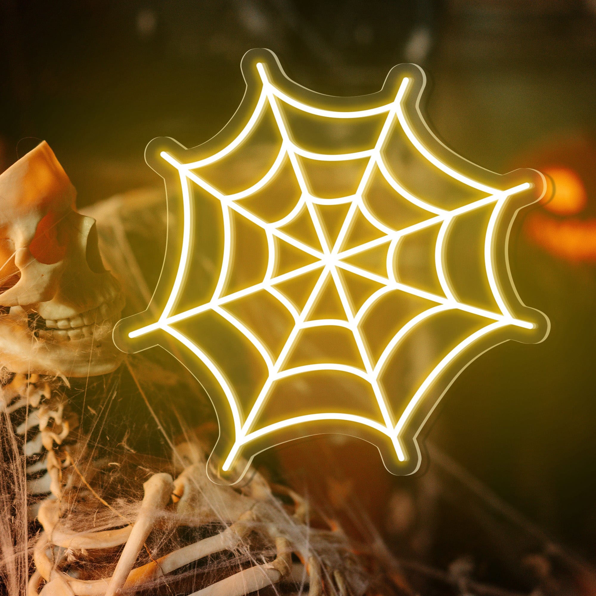 Spider Web Halloween Neon Sign