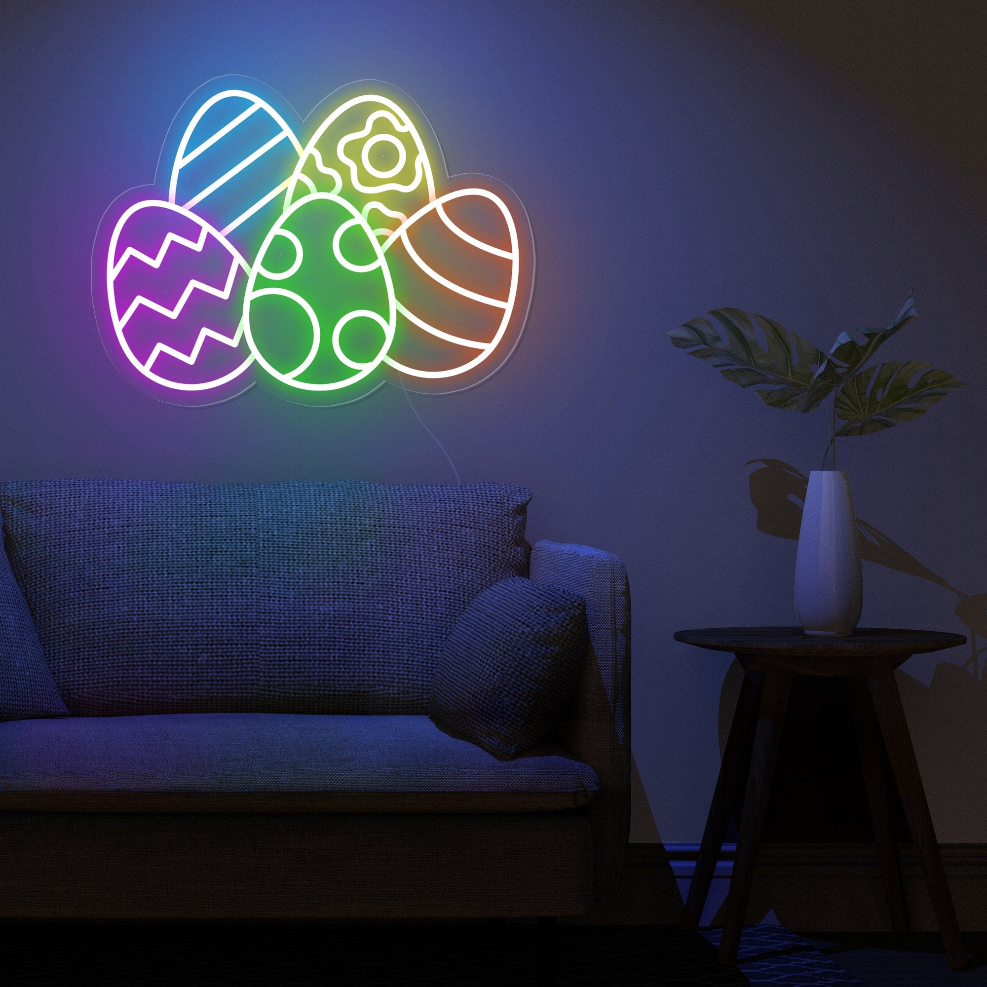 Colorful Eggs Easter Neon Sign