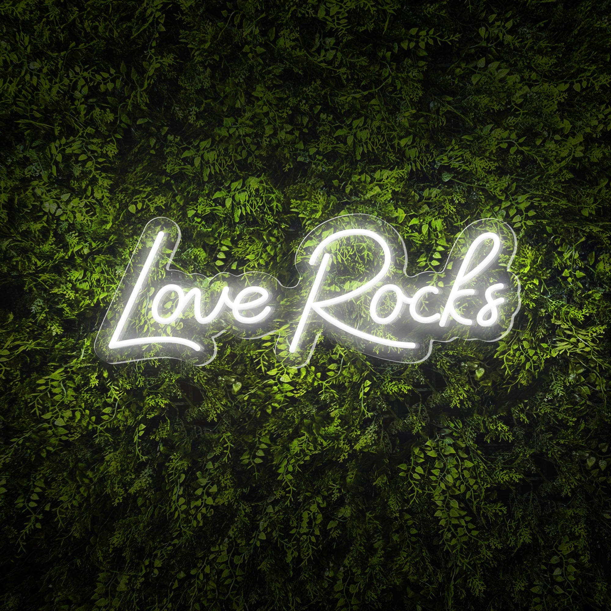 "Love Rocks" Words Neon Sign for Weddings & Proposals