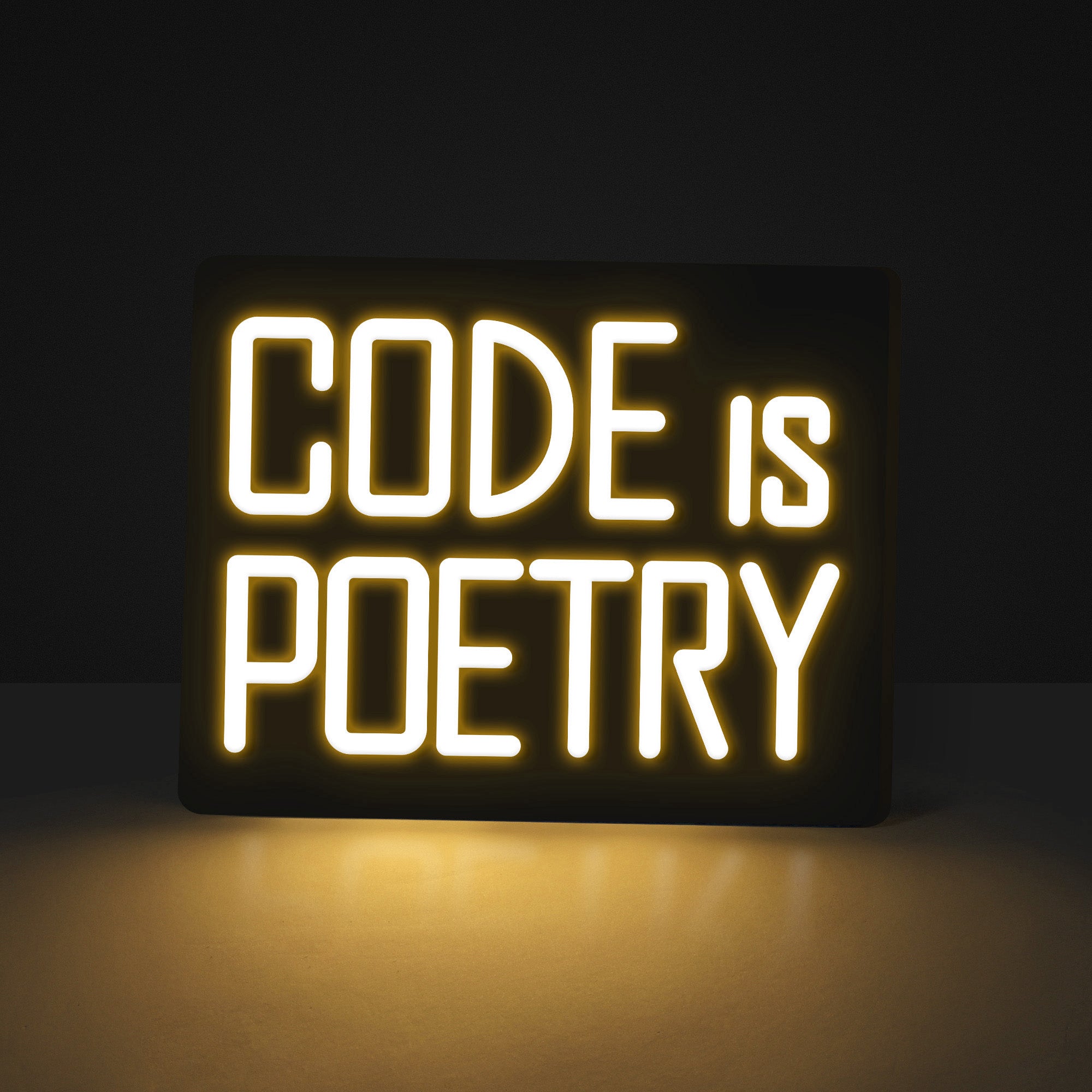 "CODE IS POETRY" Quote Neon Sign for Developers