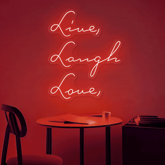 Multicolor "Live Laugh Love" Quote Magic LED Neon Sign