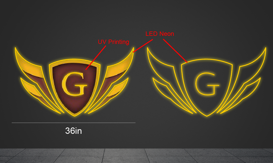 36 inch wide x 21.6 inch tall customized led neon sign inquiry