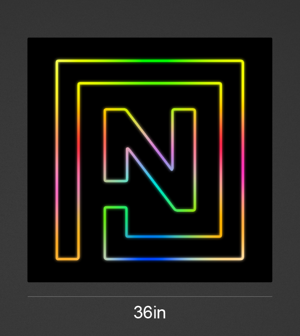 36inch wide x 36inch tall customized led neon sign inquiry