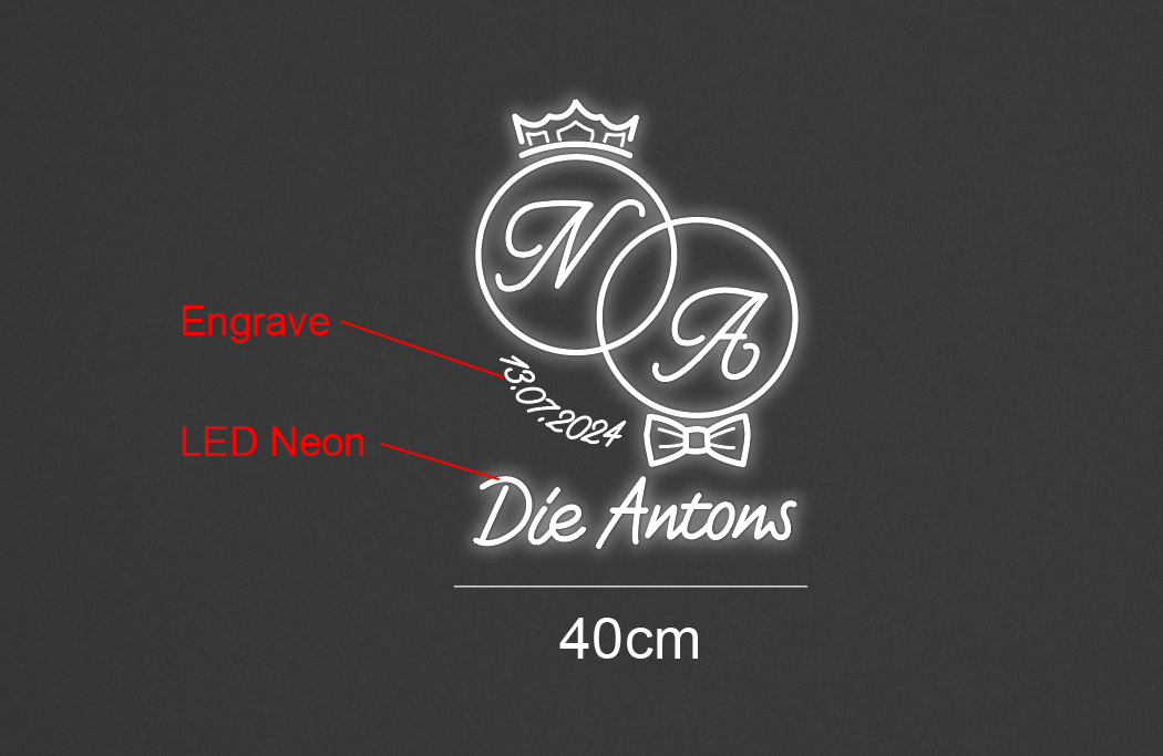 40cm wide x 54cm tall customized led neon sign inquiry