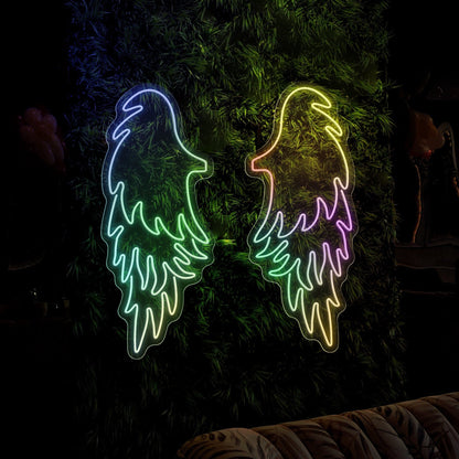 FloWill Multicolor Angel Wings FloWill LED Neon Sign for Room