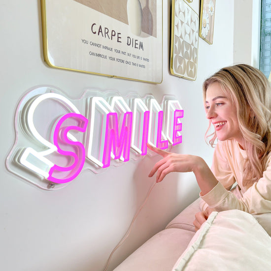 "SMILE" 3D Word Neon Sign