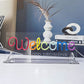 Super Sale! Rainbow Color "Welcome" Table Neon Sign with Acrylic Stand