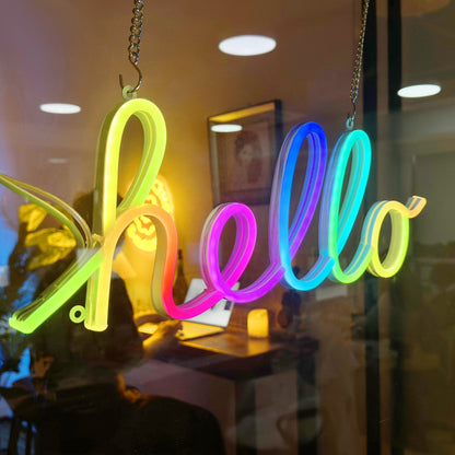 "hello" Letters FloWill LED Neon Sign