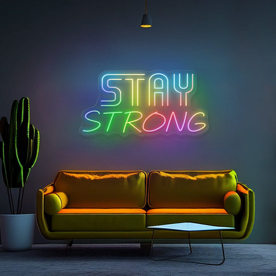 Multicolor "STAY STRONG" Words Magic LED Neon Sign