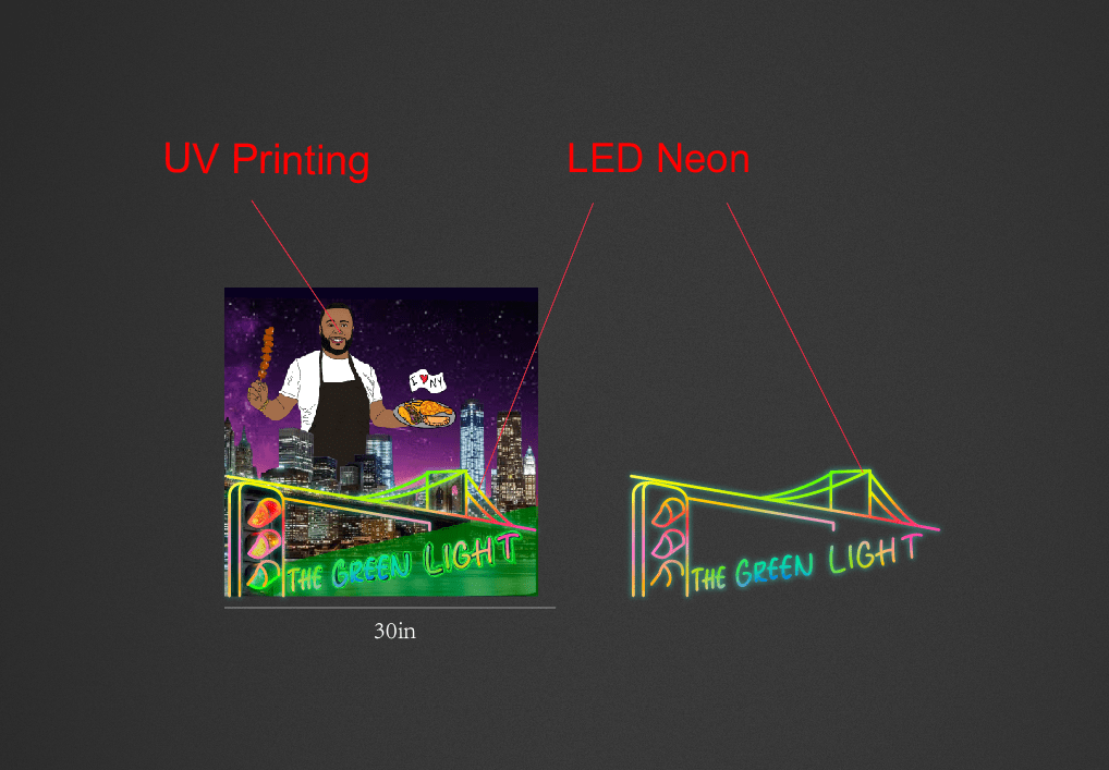 30inch wide x 30inch tall customized led neon sign inquiry