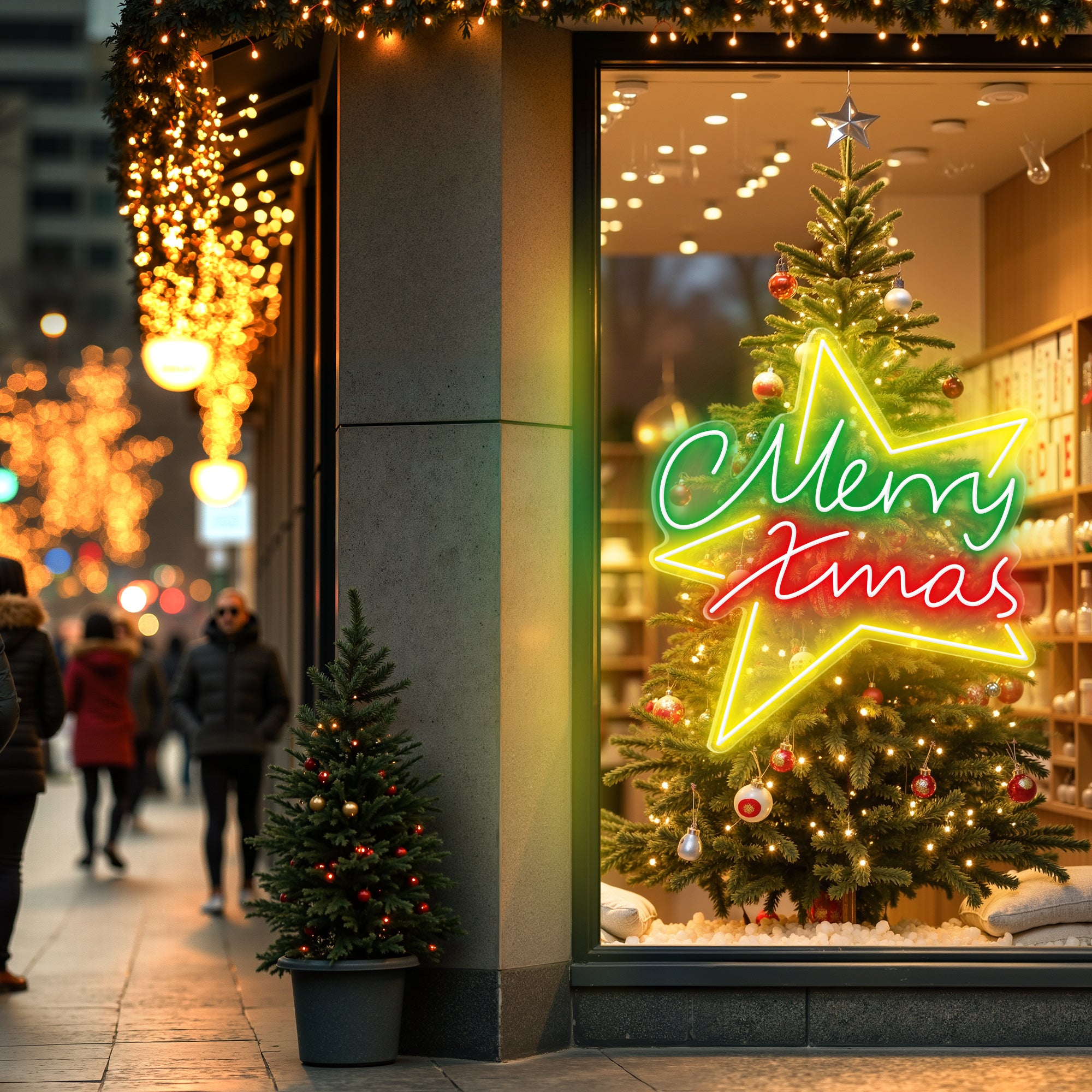 “Merry Xmas” Letters Neon Sign for Christmas Tree