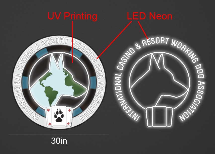 30inch wide x 30inch tall customized led neon sign inquiry